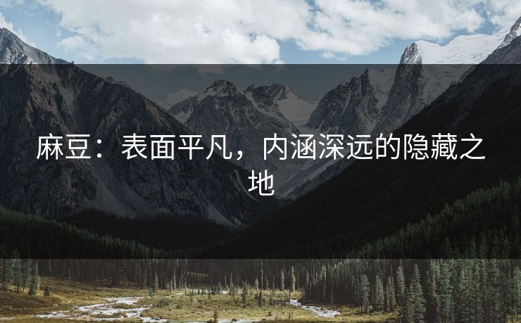 麻豆：表面平凡，内涵深远的隐藏之地  第1张