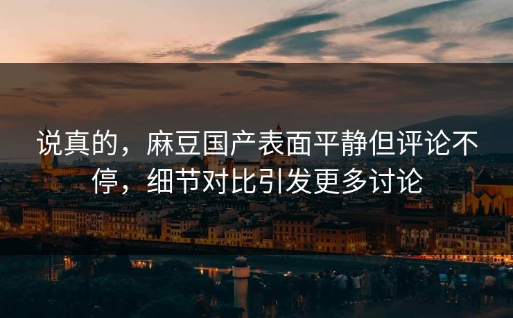 说真的，麻豆国产表面平静但评论不停，细节对比引发更多讨论  第1张