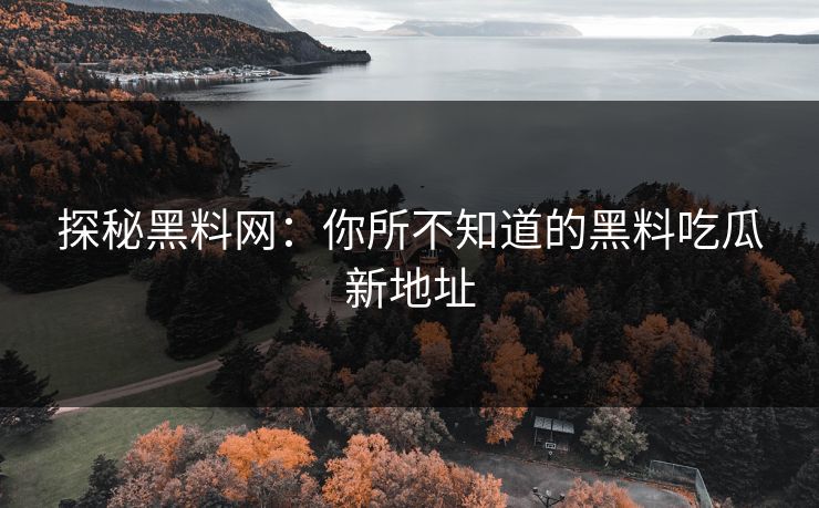 探秘黑料网:你所不知道的黑料吃瓜新地址 第1张 探秘黑料网:你所不知道的黑料吃瓜新地址 第1张