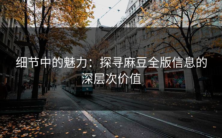 细节中的魅力:探寻麻豆全版信息的深层次价值 第1张 细节中的魅力:探寻麻豆全版信息的深层次价值 第1张