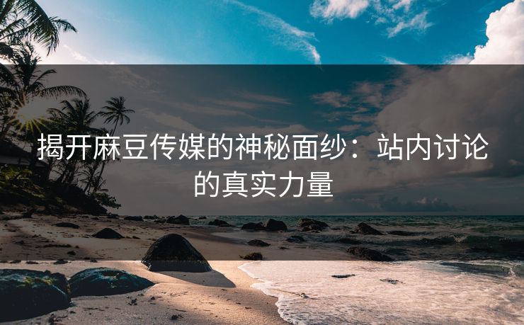 揭开麻豆传媒的神秘面纱:站内讨论的真实力量 第1张 揭开麻豆传媒的神秘面纱:站内讨论的真实力量 第1张
