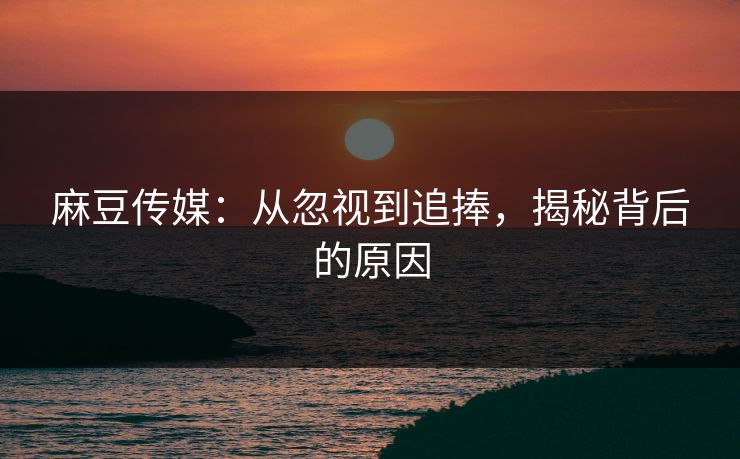 麻豆传媒:从忽视到追捧,揭秘背后的原因 第1张 麻豆传媒:从忽视到追捧,揭秘背后的原因 第1张