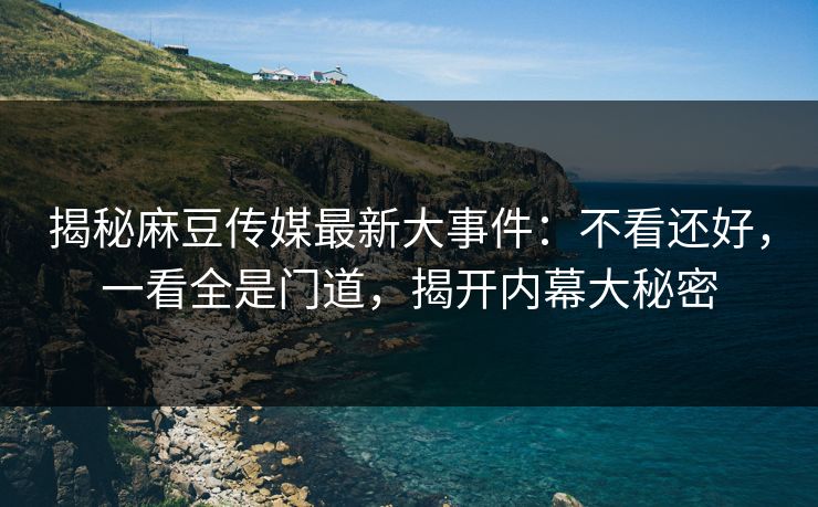 揭秘麻豆传媒最新大事件:不看还好,一看全是门道,揭开内幕大秘密 第1张 揭秘麻豆传媒最新大事件:不看还好,一看全是门道,揭开内幕大秘密 第1张