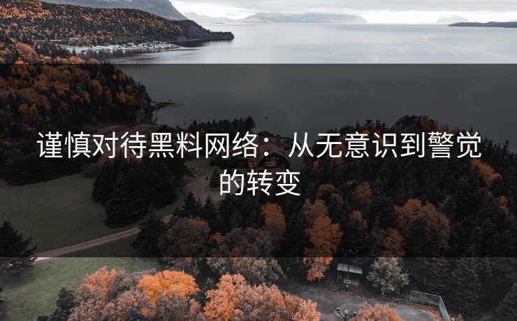 谨慎对待黑料网络:从无意识到警觉的转变 第1张 谨慎对待黑料网络:从无意识到警觉的转变 第1张