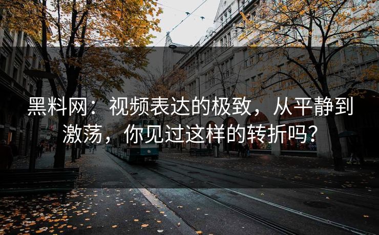 黑料网：视频表达的极致，从平静到激荡，你见过这样的转折吗？  第1张
